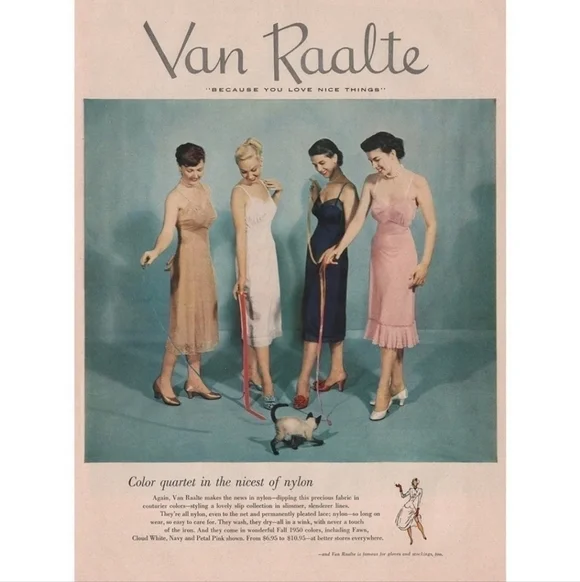 Vintage Van Raalte Nylon Philmy Slip with Lace Top/Lace Hem Size 36 Pale… - Picture 12 of 12